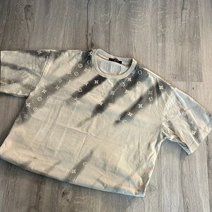 Louis Vuitton Gradient Monogram Shirt in Gray/Beige Size XL